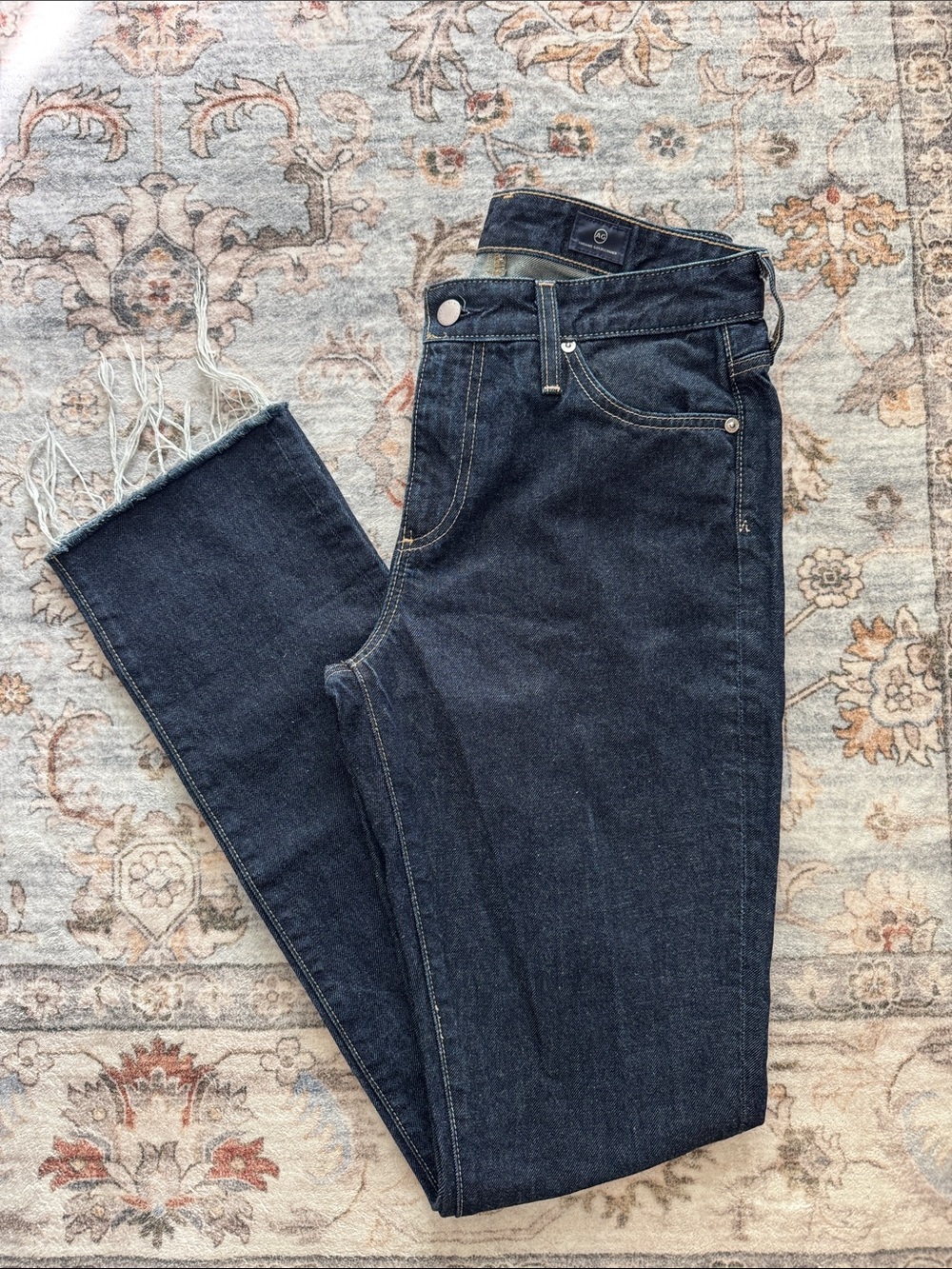 High-Rise Straight Leg Mari AG Jeans in Dark Blue